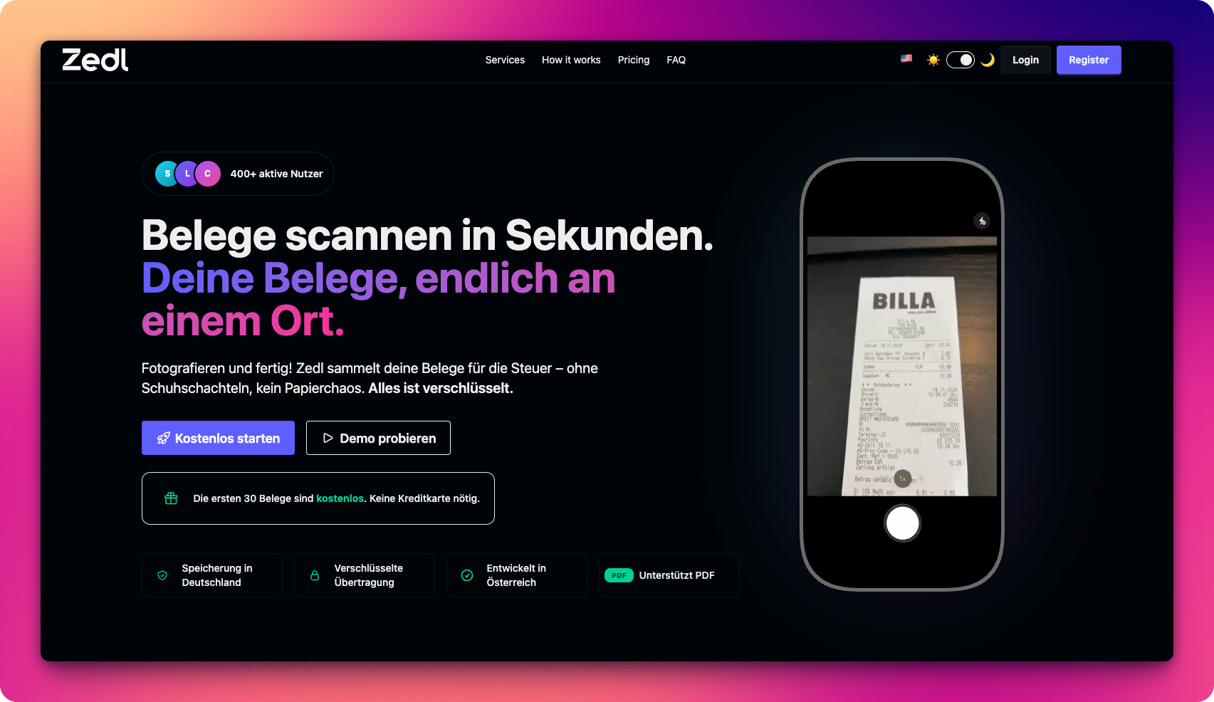 Zedl – Belegscanner Screenshot